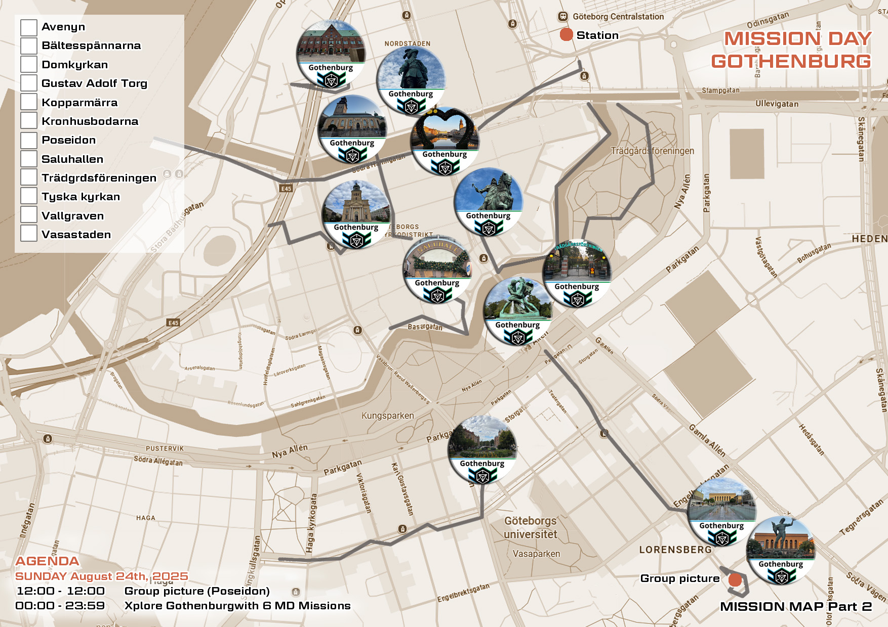 Picture 2 of the printable map for Gothenburg